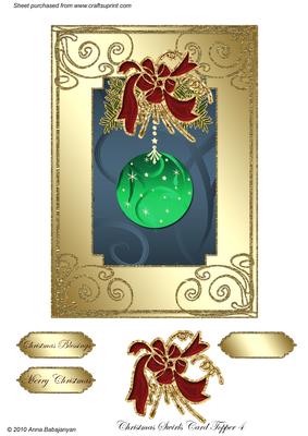 Christmas Swirls Card Topper 4