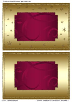 Christmas & Various Occasions Blank Card Fronts 1