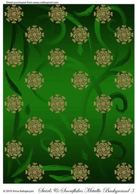 Swirls & Snowflakes Metallic Background 3