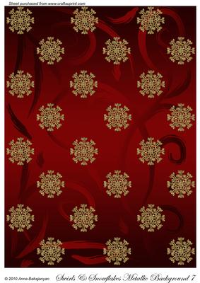 Swirls & Snowflakes Metallic Background 7
