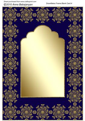Snowflakes Frame Blank Card 4