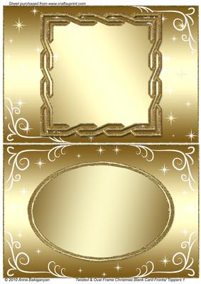 Twisted & Oval Frame Christmas Blank Card Fronts/ Toppers 1