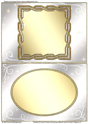 Twisted & Oval Frame Christmas Blank Card Fronts/ Toppers 2