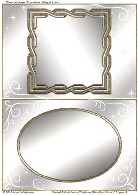 Twisted & Oval Frame Christmas Blank Card Fronts/ Toppers 3