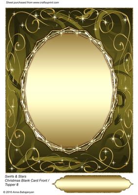 Swirls & Stars Christmas Blank Card Front / Topper 8