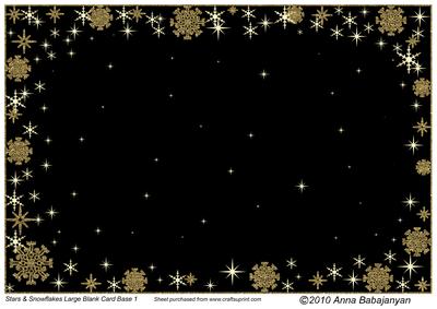 Stars & Snowflakes Large Blank Card Base 1