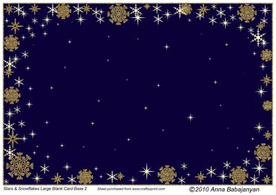 Stars & Snowflakes Large Blank Card Base 2