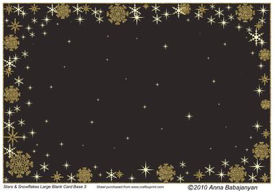 Stars & Snowflakes Large Blank Card Base 3