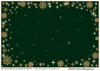Stars & Snowflakes Large Blank Card Base 5