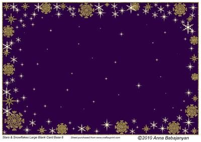 Stars & Snowflakes Large Blank Card Base 6