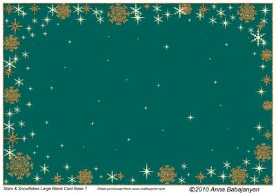 Stars & Snowflakes Large Blank Card Base 7