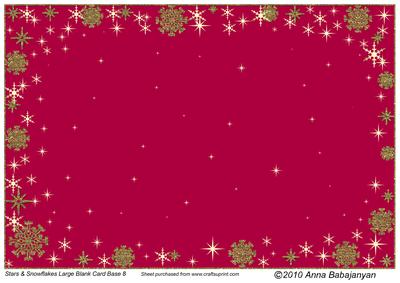Stars & Snowflakes Large Blank Card Base 8