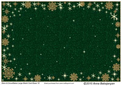 Stars & Snowflakes Large Blank Card Base 10