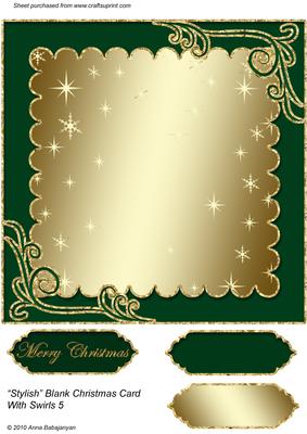 Stylish Blank Christmas Card with Swirls 5