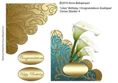 Lilies Birthday / Congratulations Scalloped Corner Stacker
