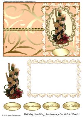 Birthday, Wedding, Anniversary Cut & Fold Card 1