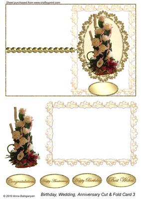 Birthday, Wedding, Anniversary Cut & Fold Card 3