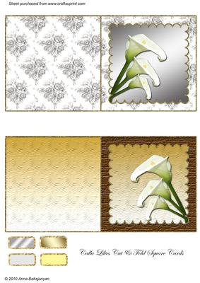 Calla Lilies Cut & Fold Square Cards