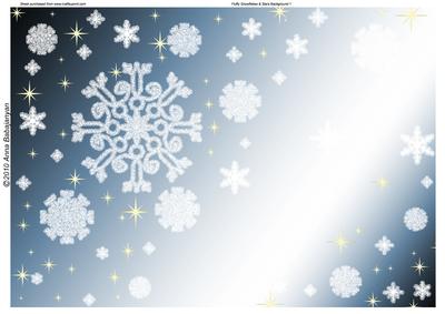 Fluffy Snowflakes & Stars Background 1
