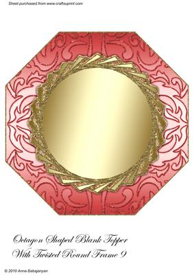 Octagon Shaped Blank Topper with Twisted Round Frame 9