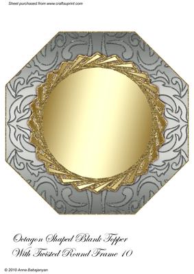 Octagon Shaped Blank Topper with Twisted Round Frame 10