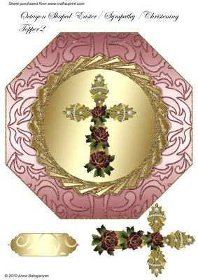 Octagon Shaped Easter/ Sympathy/ Christening Topper 2