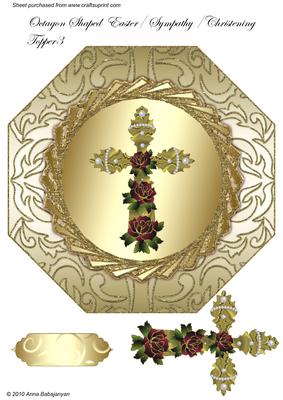 Octagon Shaped Easter/ Sympathy/ Christening Topper 3