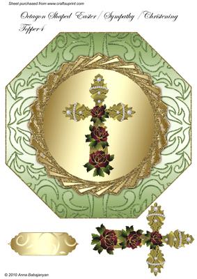 Octagon Shaped Easter/ Sympathy/ Christening Topper 4