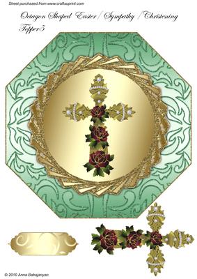 Octagon Shaped Easter/ Sympathy/ Christening Topper 5