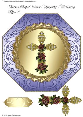 Octagon Shaped Easter/ Sympathy/ Christening Topper 6