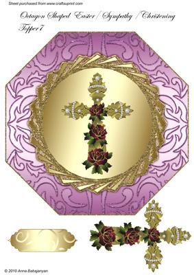 Octagon Shaped Easter/ Sympathy/ Christening Topper 7