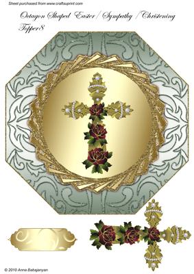 Octagon Shaped Easter/ Sympathy/ Christening Topper 8