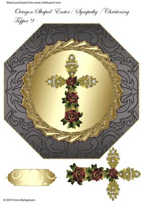 Octagon Shaped Easter/ Sympathy/ Christening Topper 9