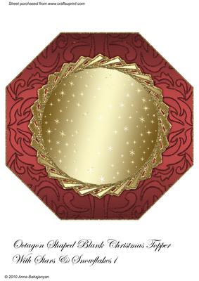 Octagon Shaped Blank Christmas Topper with Stars/snowflakes1