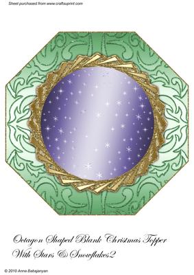 Octagon Shaped Blank Christmas Topper with Stars/snowflakes2