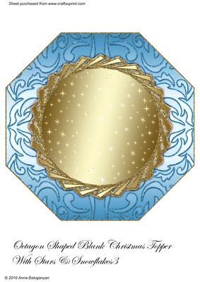 Octagon Shaped Blank Christmas Topper with Stars/snowflakes3