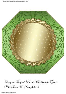 Octagon Shaped Blank Christmas Topper with Stars/snowflakes5