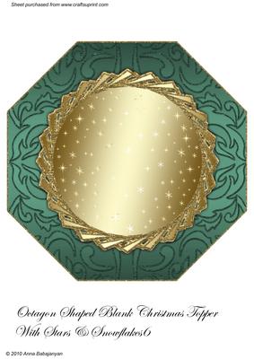 Octagon Shaped Blank Christmas Topper with Stars/snowflakes6