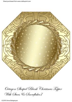 Octagon Shaped Blank Christmas Topper with Stars/snowflakes7