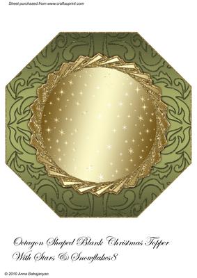 Octagon Shaped Blank Christmas Topper with Stars/snowflakes8