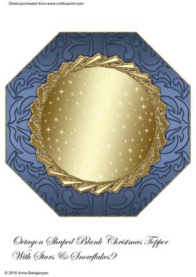 Octagon Shaped Blank Christmas Topper with Stars/snowflakes9