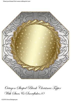 Octagon Shaped Blank Christmas Topper with Stars/snowflakes