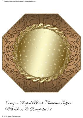 Octagon Shaped Blank Christmas Topper W Stars/snowflakes11