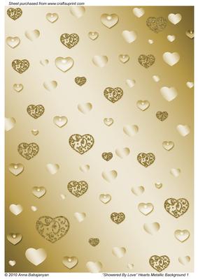 Showered by Love Hearts Metallic Background 1