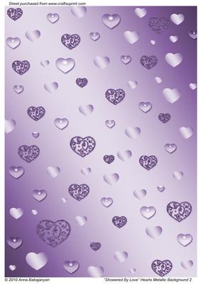 Showered by Love Hearts Metallic Background 2
