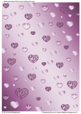 Showered by Love Hearts Metallic Background 3