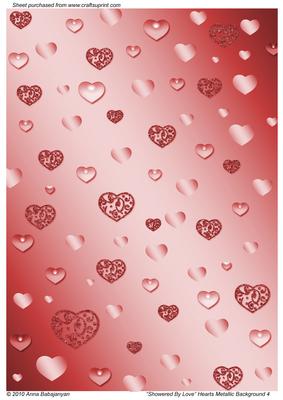 Showered by Love Hearts Metallic Background 4
