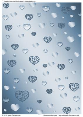 Showered by Love Hearts Metallic Background 6