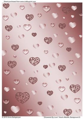 Showered by Love Hearts Metallic Background 9