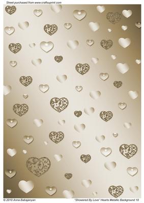 Showered by Love Hearts Metallic Background 10